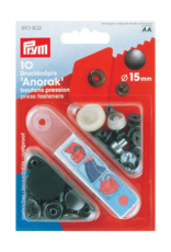 Prym - Naaivrije drukknopen mat zwart 15mm - 390 3302