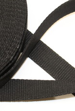 Tassenband katoen 25mm zwart col.014