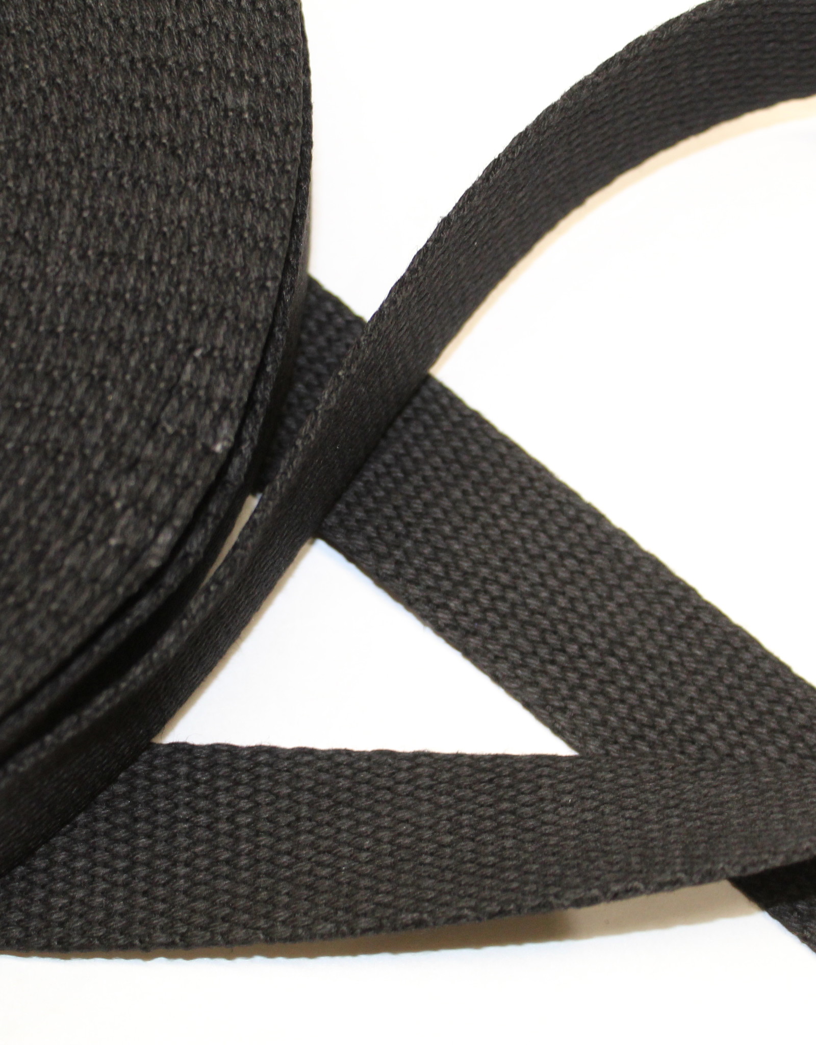 Tassenband katoen 25mm zwart col.014
