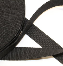 Tassenband katoen 25mm zwart col.014