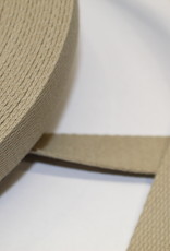 Stoffenschuur selectie Tassenband katoen 25mm beige