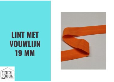 Biais elastisch lint met vouwlijn 19 mm
