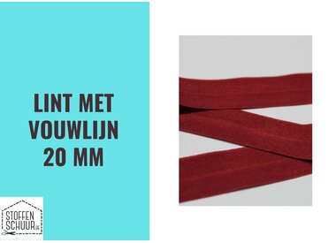 Biais elastisch lint met vouwlijn 20 mm