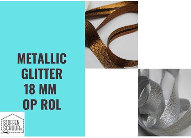 Biais metallic glitter 18 mm op rol