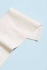 Organic 2x1 rib boordstof - Creamy White Organic 2x1 rib boordstof - Creamy White