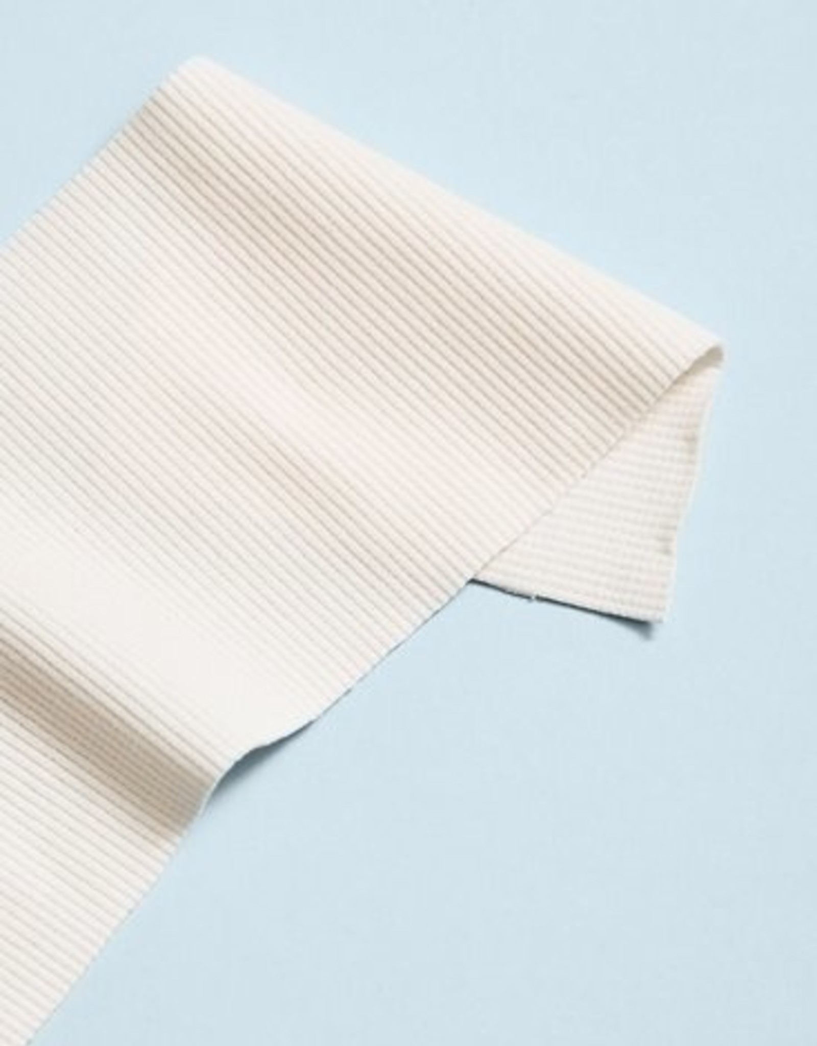 Organic 2x1 rib boordstof - Creamy White