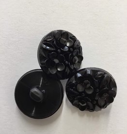 knoop bloemetjes 20mm zwart