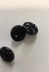 knoop bloemetjes 12mm  zwart