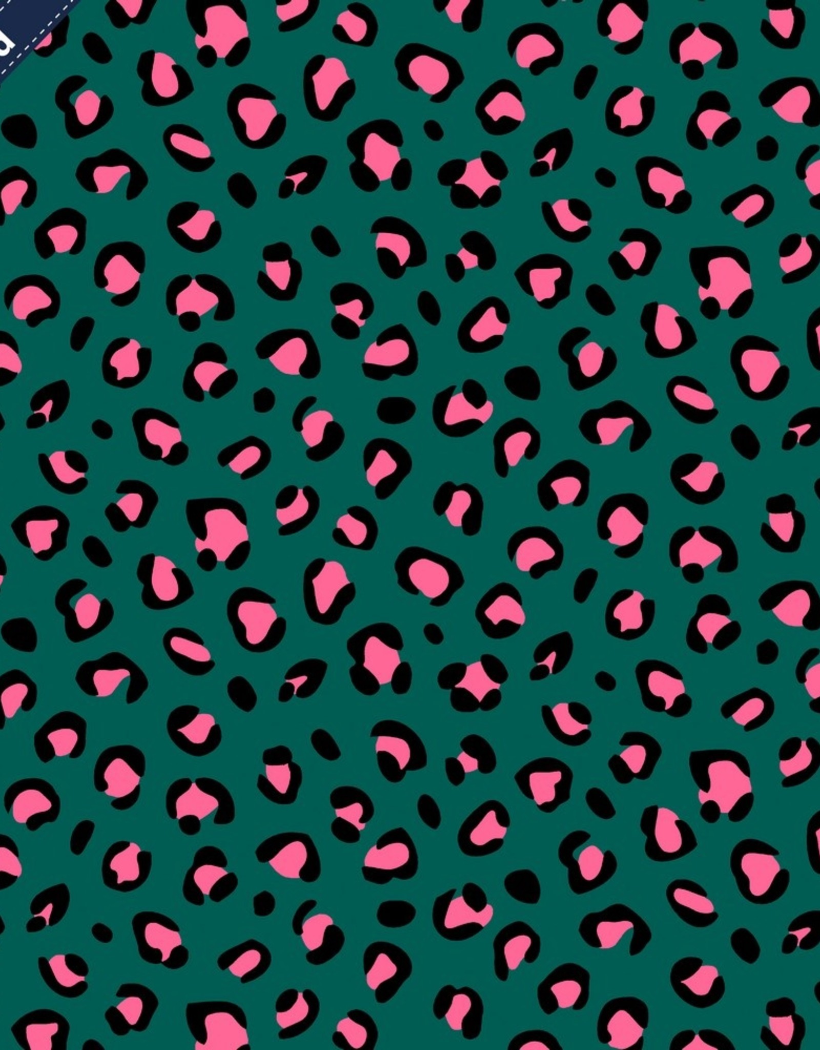 Poppy Gecoat katoen Animal Skin green dots