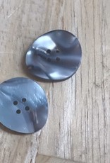 Knoop ovale vorm grijs gevlamd 4gaats 18mm