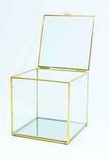 Giftbox kubus glas 15cm x 15cm x 15cm goud