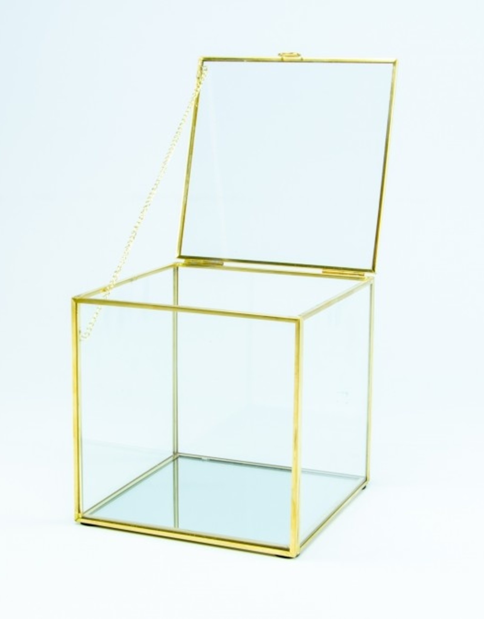 Giftbox kubus glas 15cm x 15cm x 15cm goud