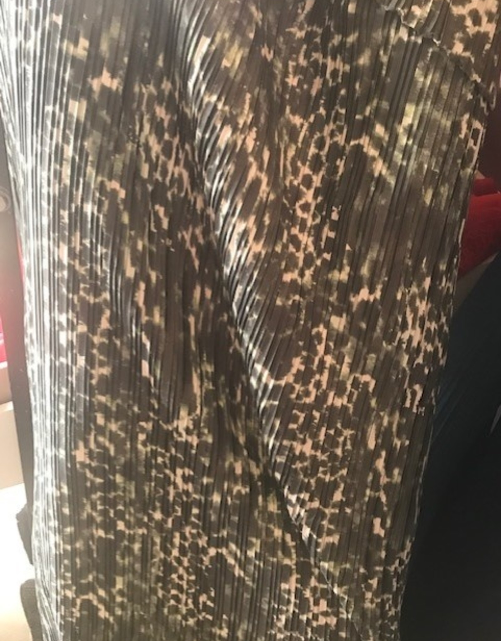 Plissée gedrukt groen wit gevlekt