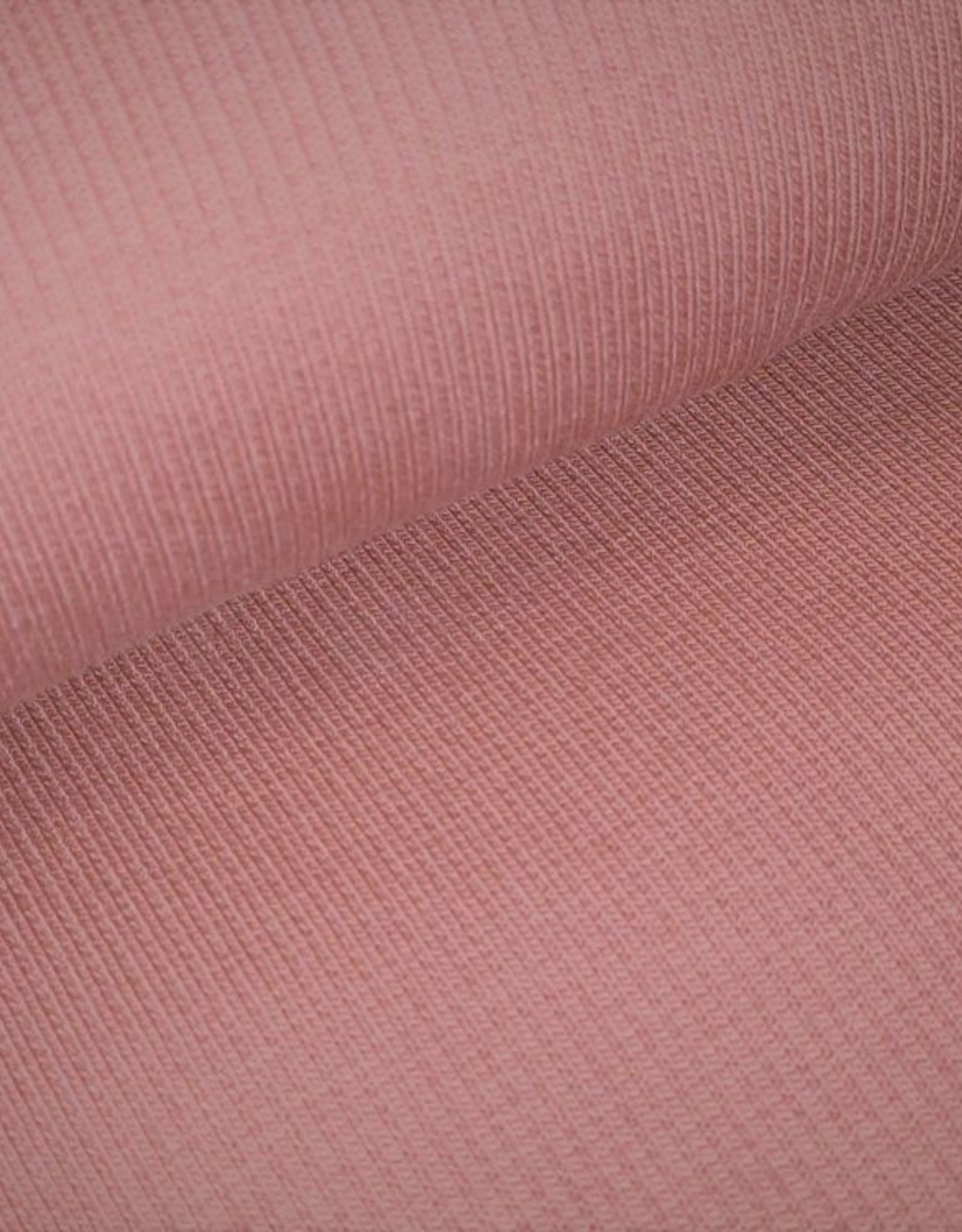 Organic 2x1 rib boordstof - Rose