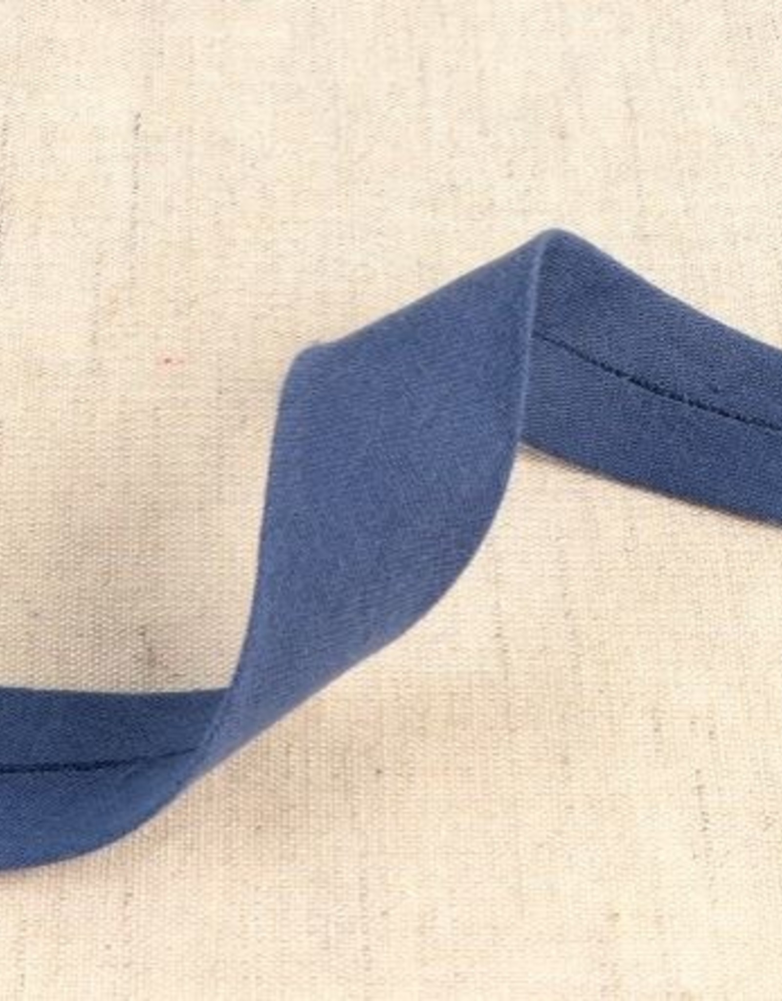 Biais double gauze 27mm op rol jeansblauw