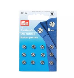 Prym - Aannaaidrukkers zilver 6mm - 341 241
