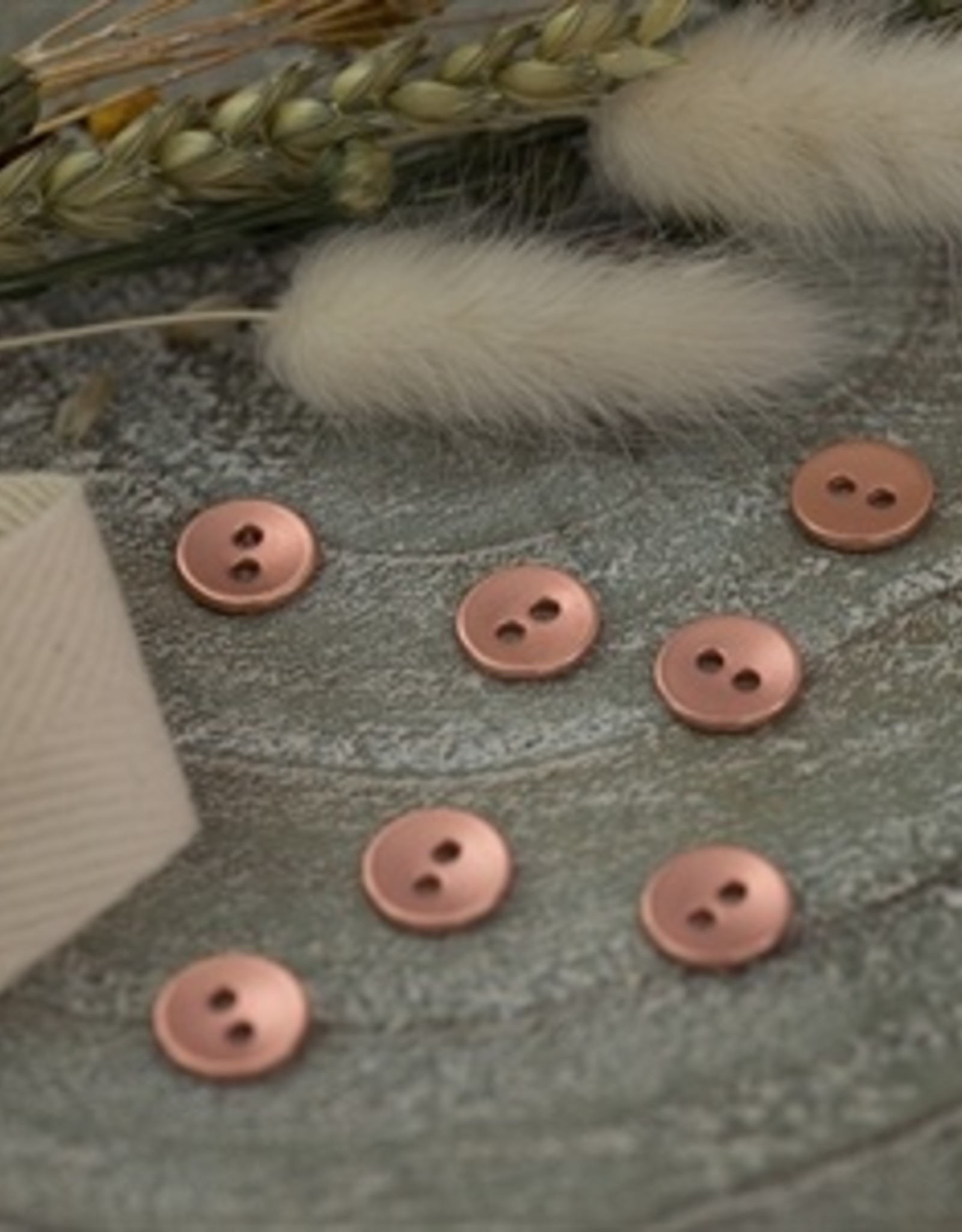 Button - 10 - Metal - Smooth - Rosé Copper - R