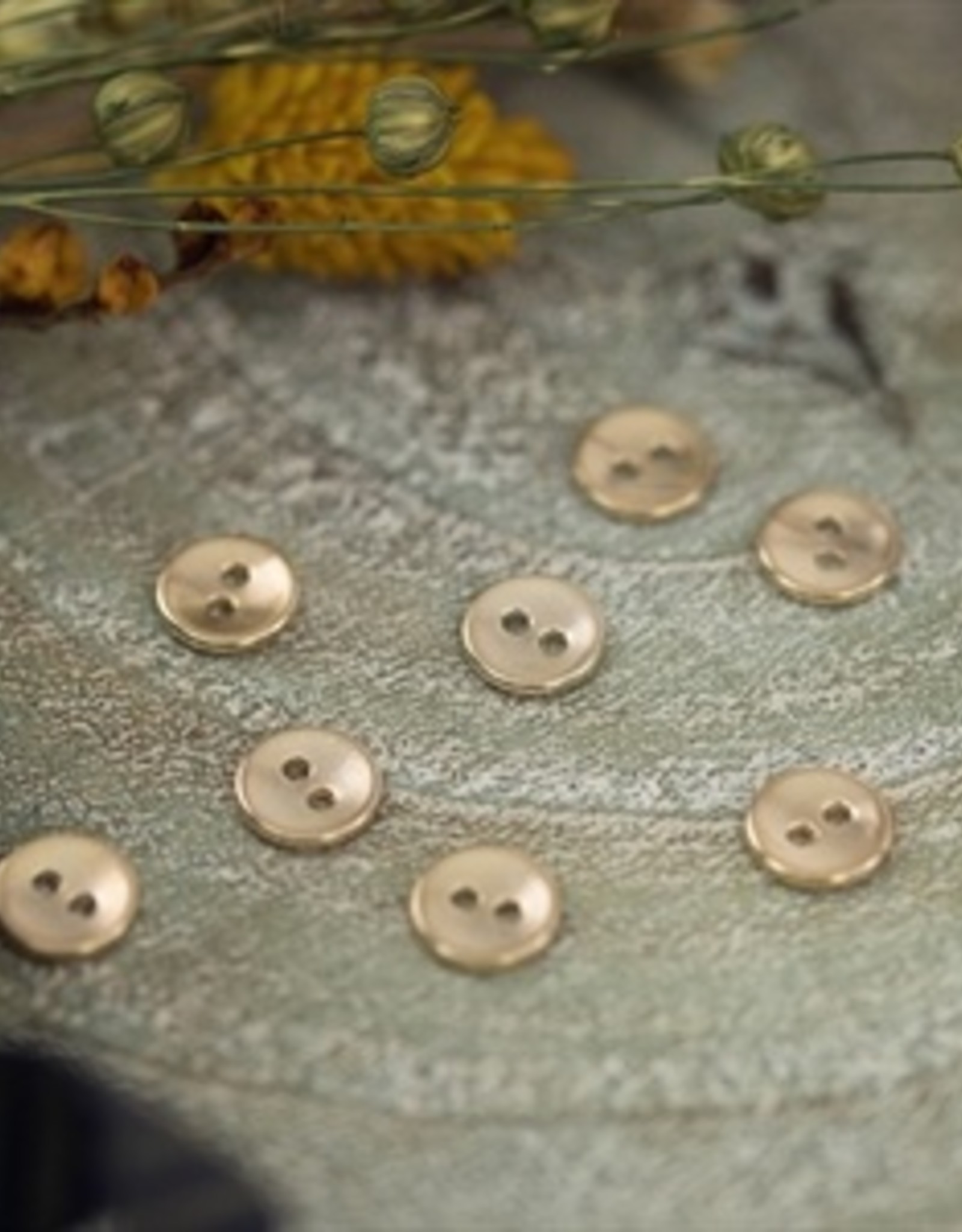 Button - 10 - Metal - Smooth - Soft Gold - R