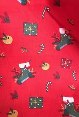 Poplin katoen Christmas Socks rood