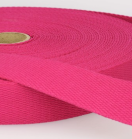 Stoffenschuur selectie Tassenband katoen 25mm fuchsia col.75