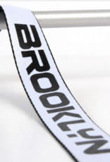 Tassenband zwart/wit met tekst BROOKLYN 40mm - zwart