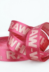 Tassenband met tekst RAW WEBBING 35mm - pink