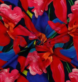 Radiance digital large multicolor flowers - rood/navy