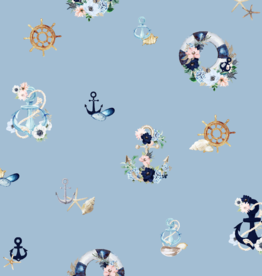 Canvas digital print Romantic Nautical - lichtblauw