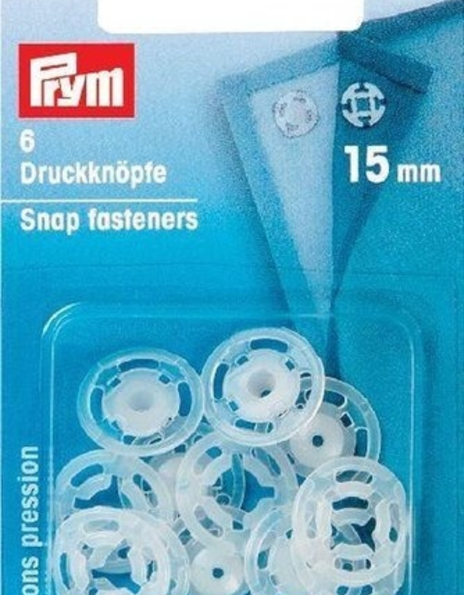 Prym - aannaaidrukkers  transparant 15mm - 347 106