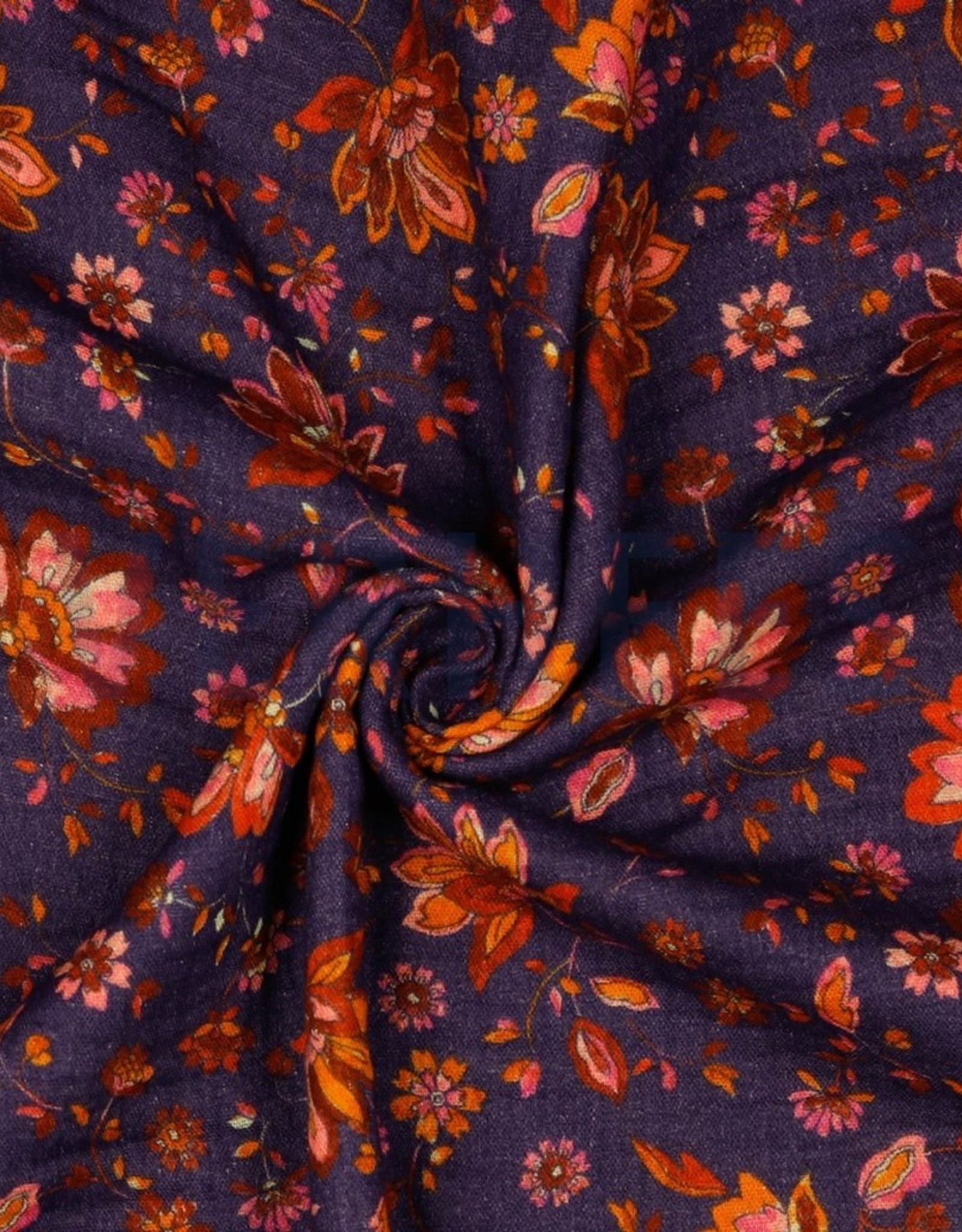 Double Gauze Digital Paisley - Purple