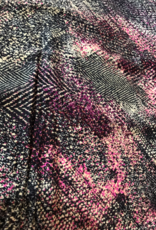 Viscose Gelin abstracte print paars, zwart