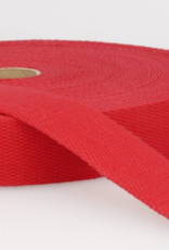 Stoffenschuur selectie Tassenband katoen rood 40mm