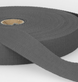 Tassenband katoen 25mm donkergrijs