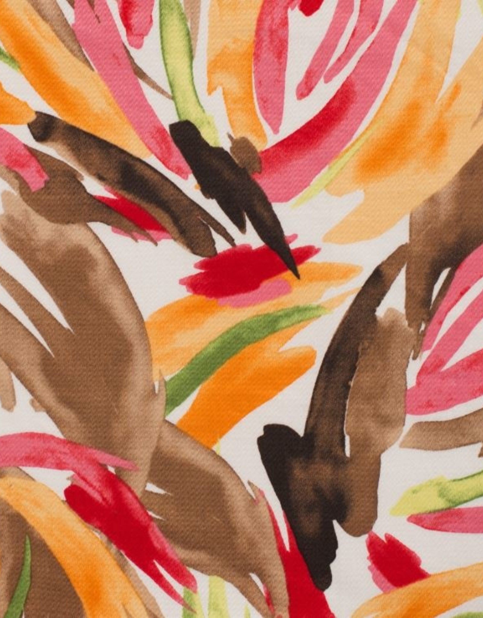 COUPON 90x145CM Stretchkatoen gesatineerd met print abstract brush multicolor