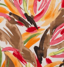 Stretchkatoen gesatineerd met print abstract brush multicolor