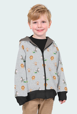 Softshell digitaal bedrukt safari dieren grijs mélange Softshell digitaal bedrukt safari dieren grijs mélange