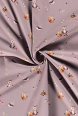 Softshell digitaal bedrukt bos diertjes roest Softshell digitaal bedrukt bos diertjes roest