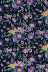Poppy Viscose Lurex paarse bloemenweelde