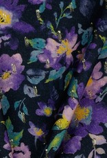 Poppy Viscose Lurex paarse bloemenweelde