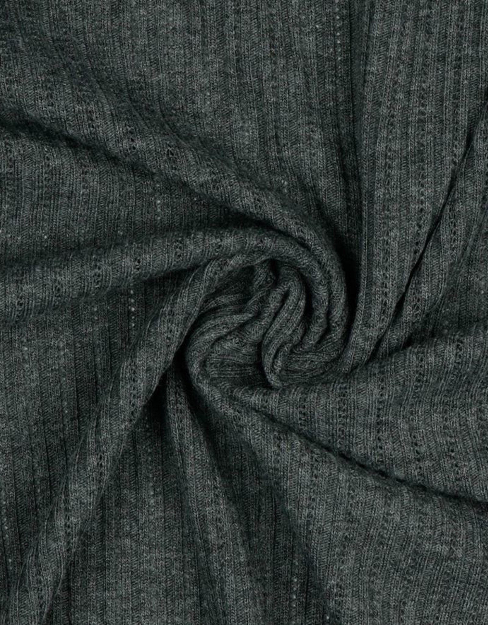 Cable knit melange donker grijs