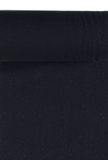 Glitterboordstof vlak lurex goud navy rondgebreid 35cm Glitterboordstof vlak lurex goud navy rondgebreid 35cm