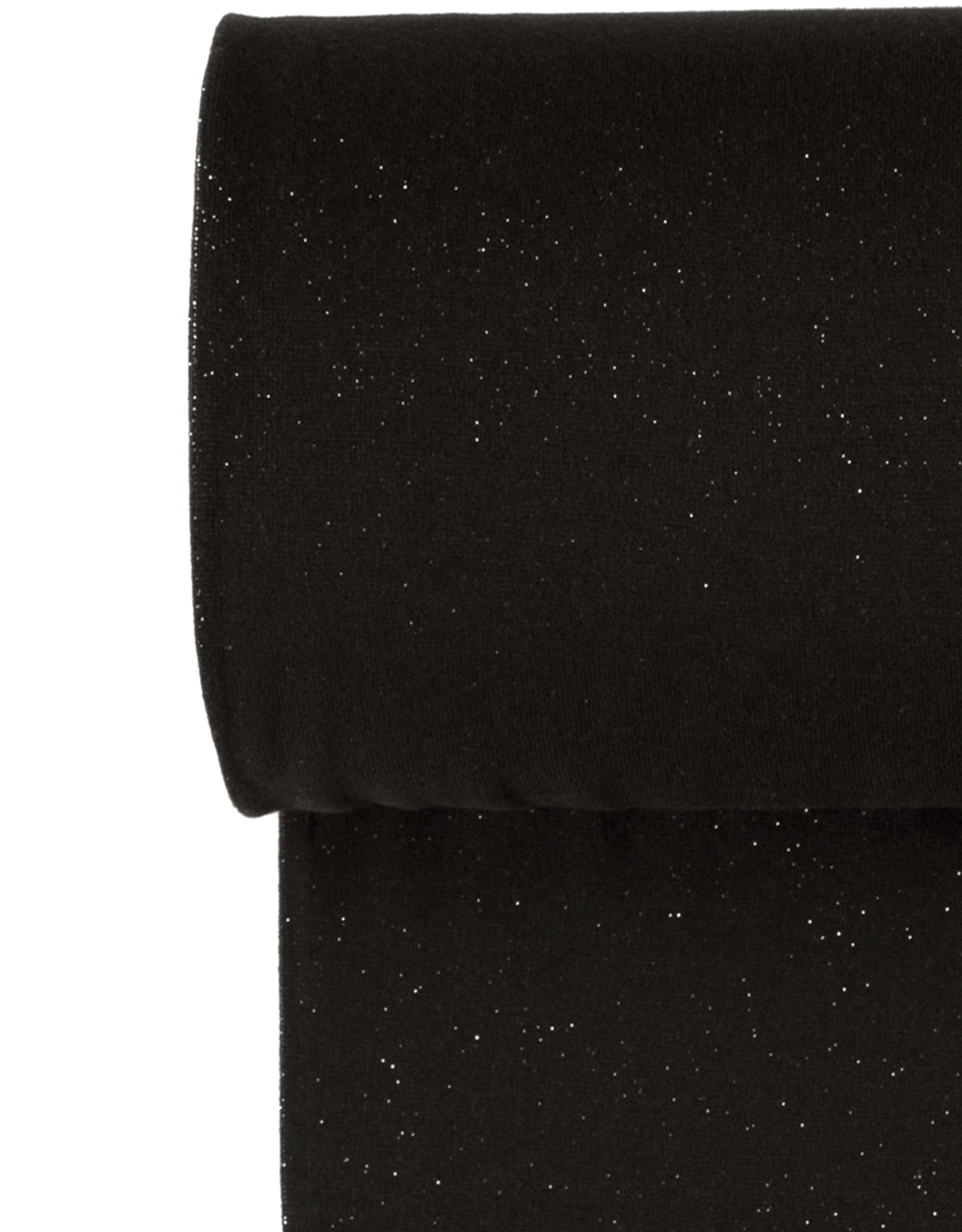 Glitterboordstof vlak lurex zilver zwart rondgebreid 35cm