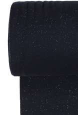 Glitterboordstof vlak lurex zilver navy rondgebreid 35cm Glitterboordstof vlak lurex zilver navy rondgebreid 35cm