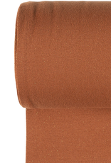 Glitterboordstof vlak lurex goud roest rondgebreid 35cm