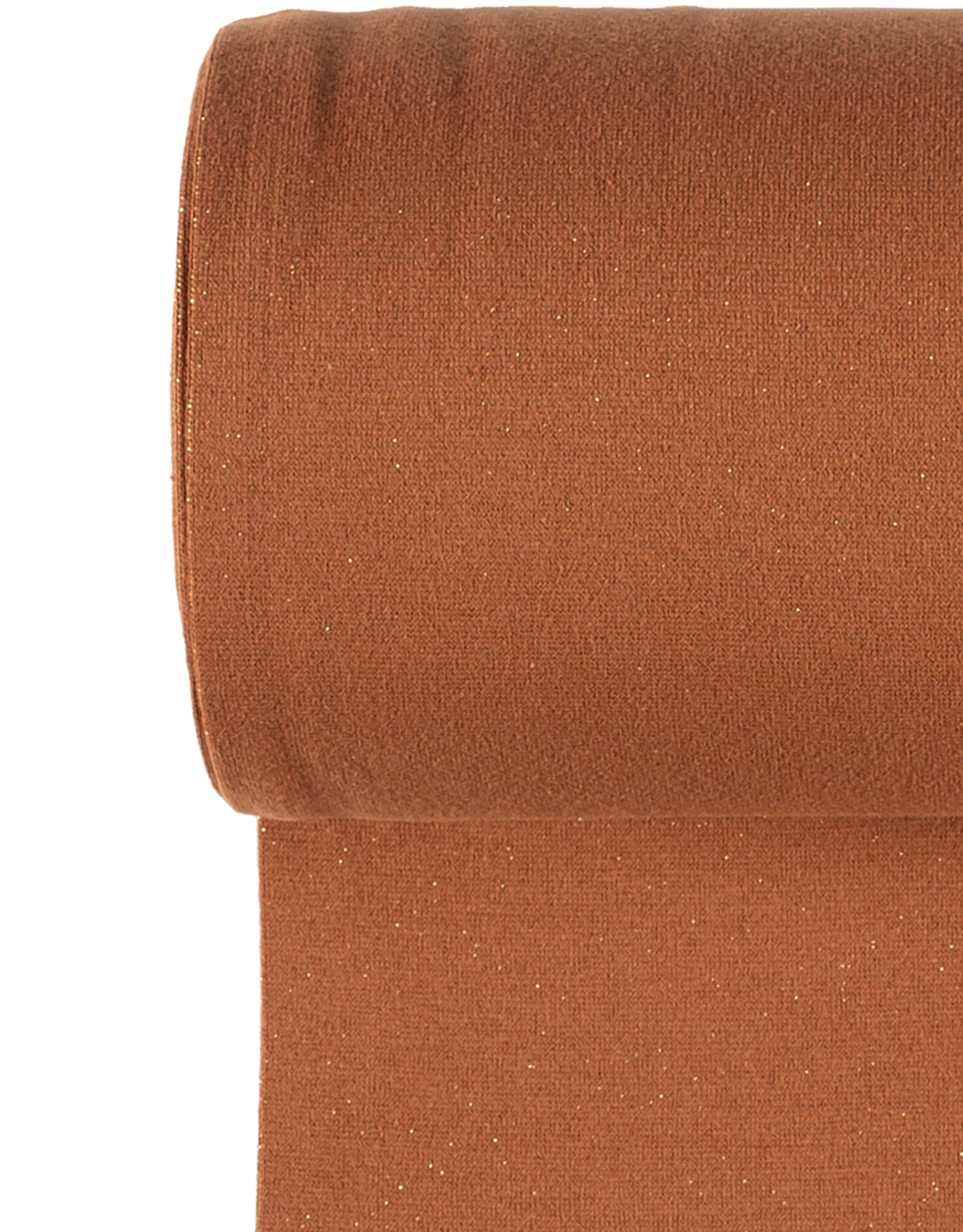 Glitterboordstof vlak lurex goud roest rondgebreid 35cm
