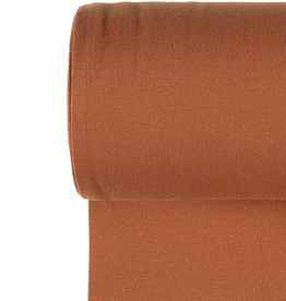 Glitterboordstof vlak lurex goud roest rondgebreid 35cm