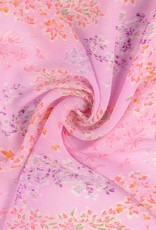 Stoffenschuur selectie Chiffon plissee rose gebloemd