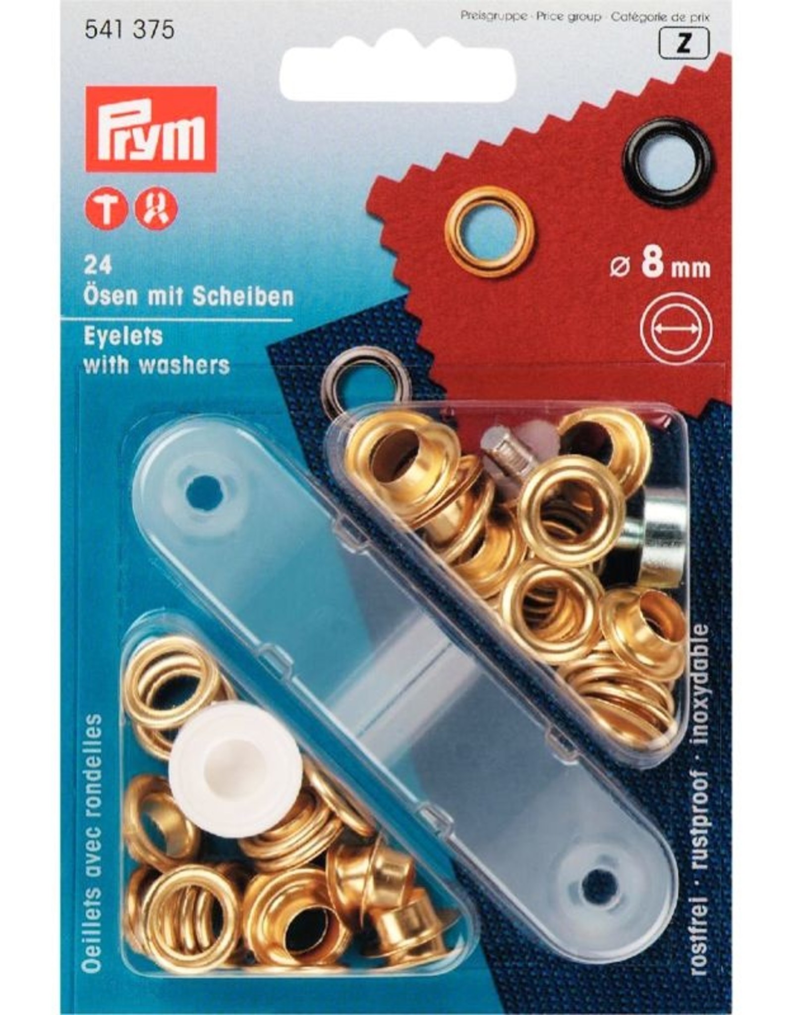 Prym - Ring+Schijf 8mm goud - 541 374