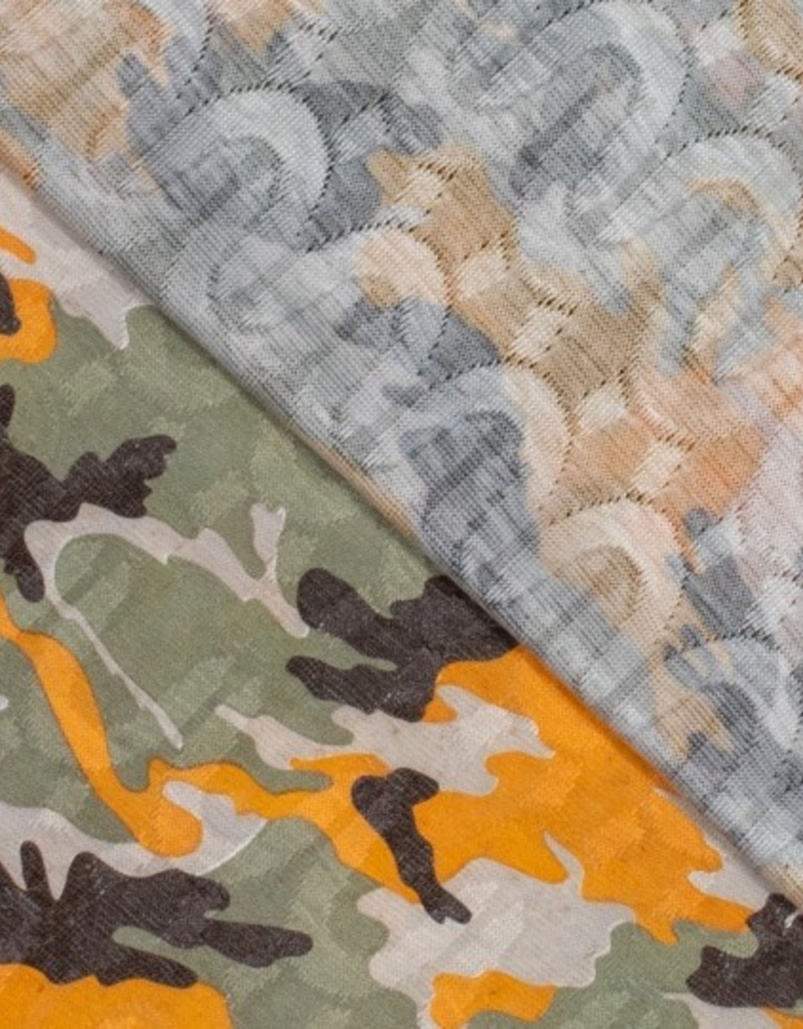 Gebreide jacquard camouflage neon oranje