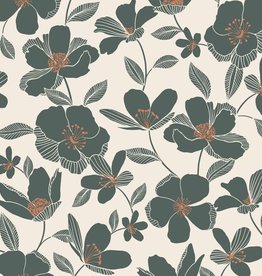 Canvas Big Flower dark mint